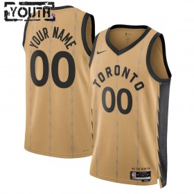 Canotte Bambino Toronto Raptors Personalizzate Nike 2023-24 City Edition Oro Swingman